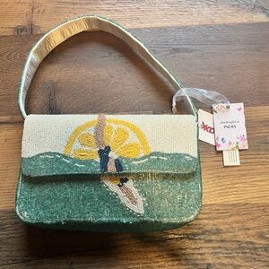 Viral TJ Maxx “Diver” Lemon Beaded Shoulder Bag • Coastal Style Purse • NWT